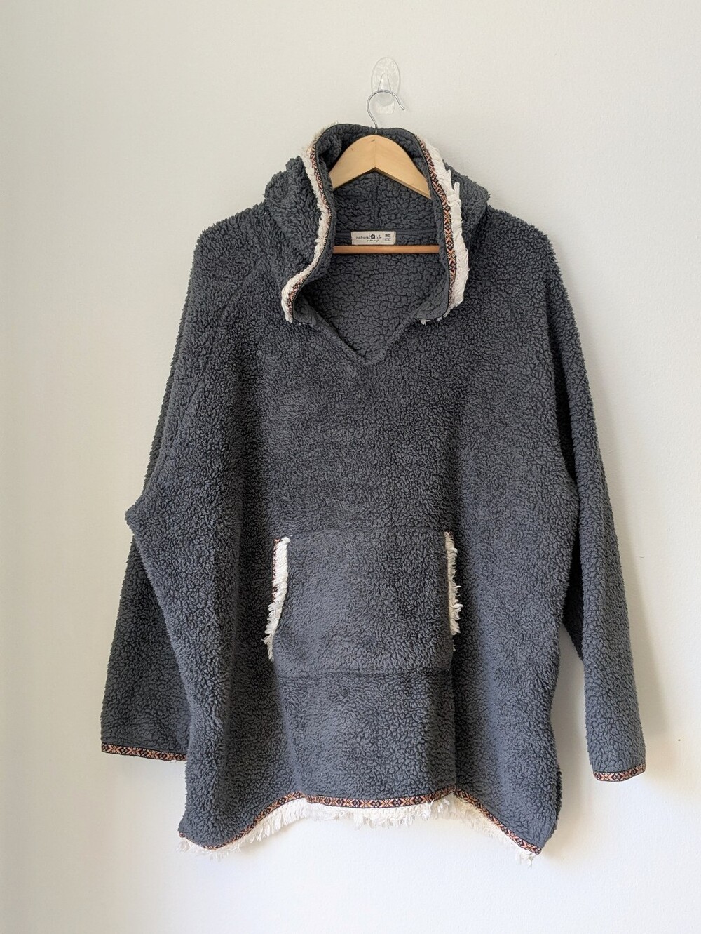 Natural Life Comfy Blanket Hoodie Top Sweater One Size Gray